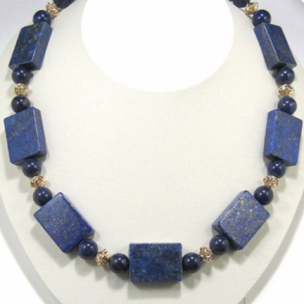 Artisan Lapis Lazuli Gold filled Necklace.